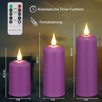 yunsheng Dobíjecí LED svíčky s 10tlačítkovým dálkovým ovládáním, venkovní vodotěsné nehořlavé svíčky s časovačem 6/8H, sada 6 ří